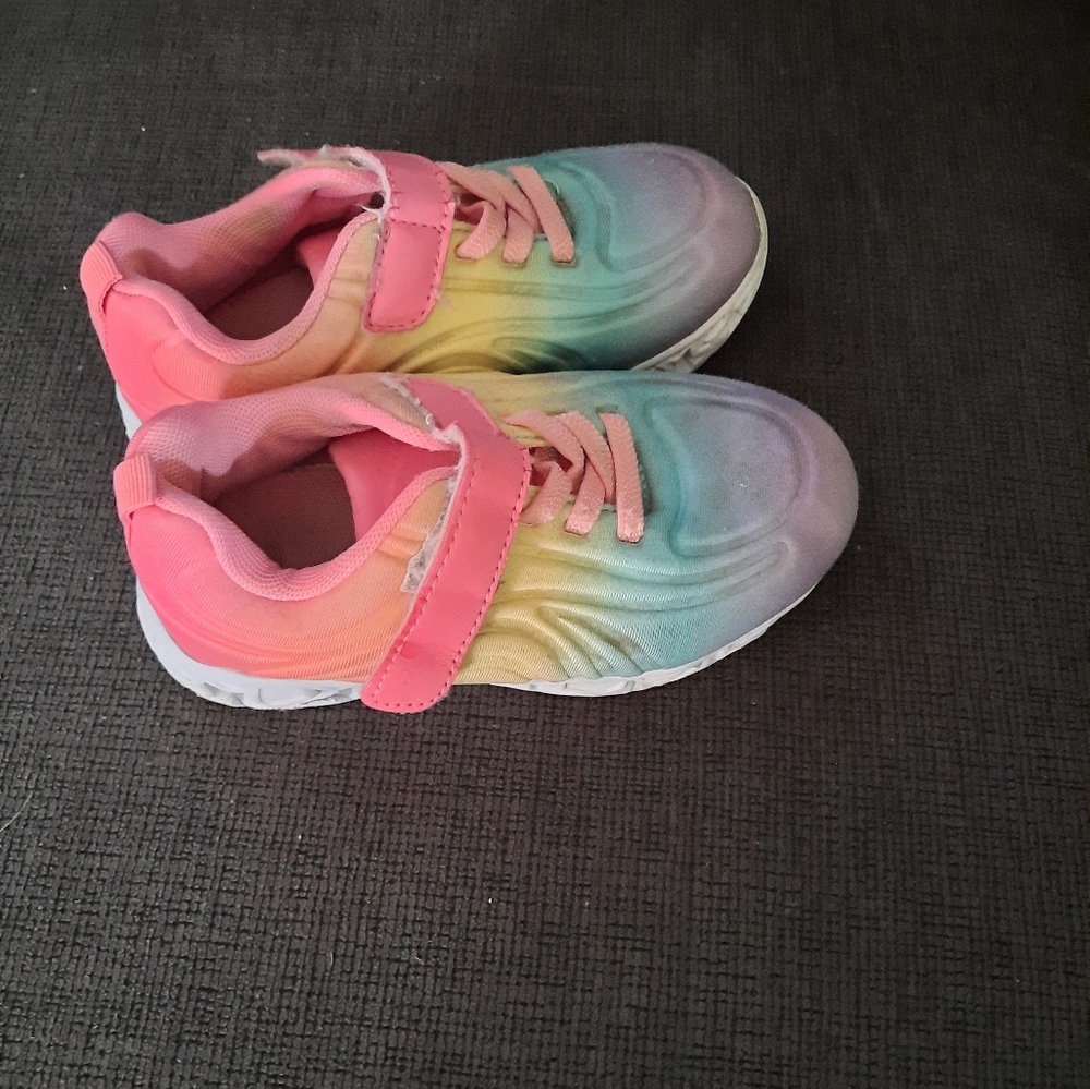 Little girl  rainbow pink purple and blue style  sneaker size  10 from fab kids